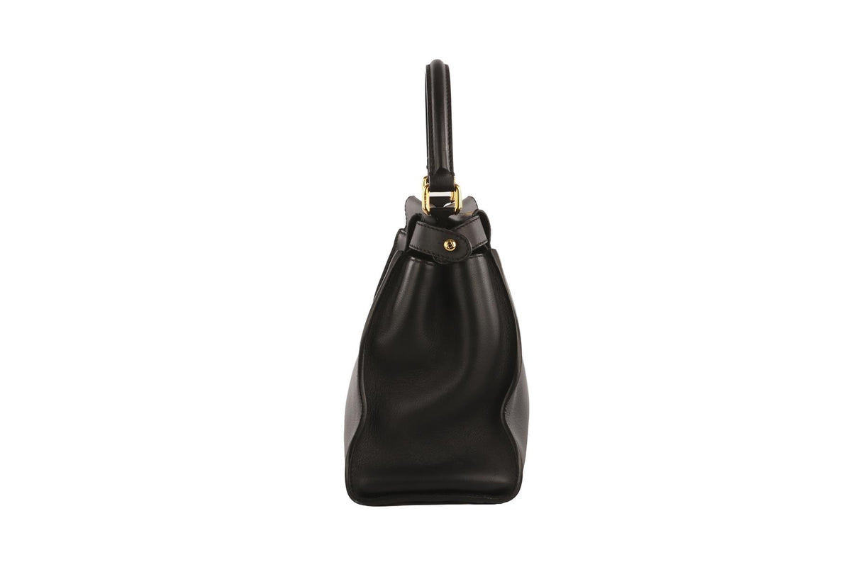 FENDI BLACK PEEKABOO MEDIUM LEATHER TOTE BAG