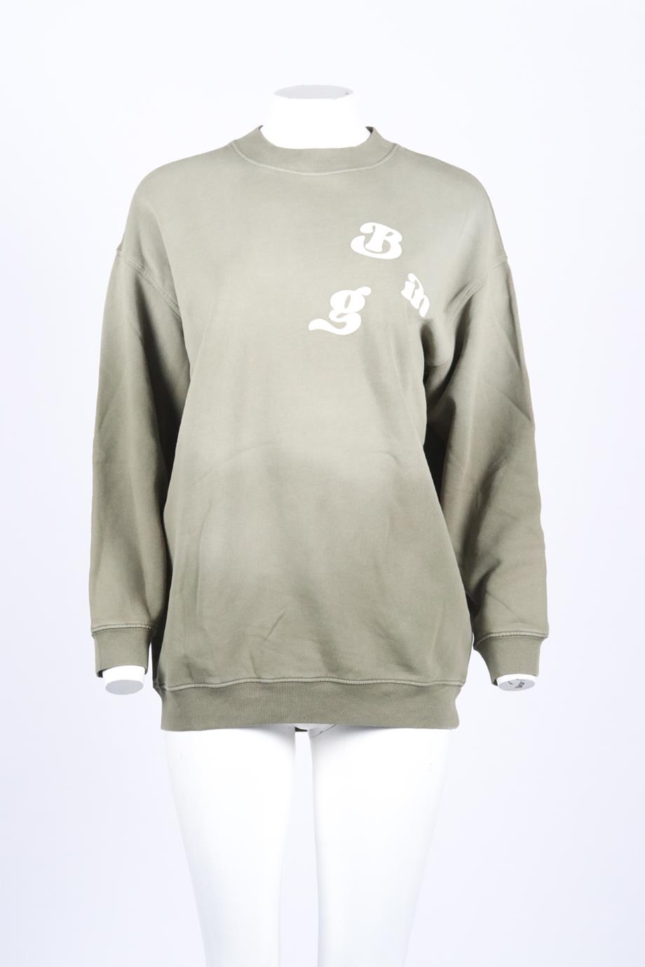 ANINE BING PRINTED COTTON SWEATSHIRT XSMALL