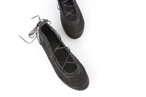ISABEL MARANT BLACK FABRIC BALLET FLATS EU 41 UK 8 US 11