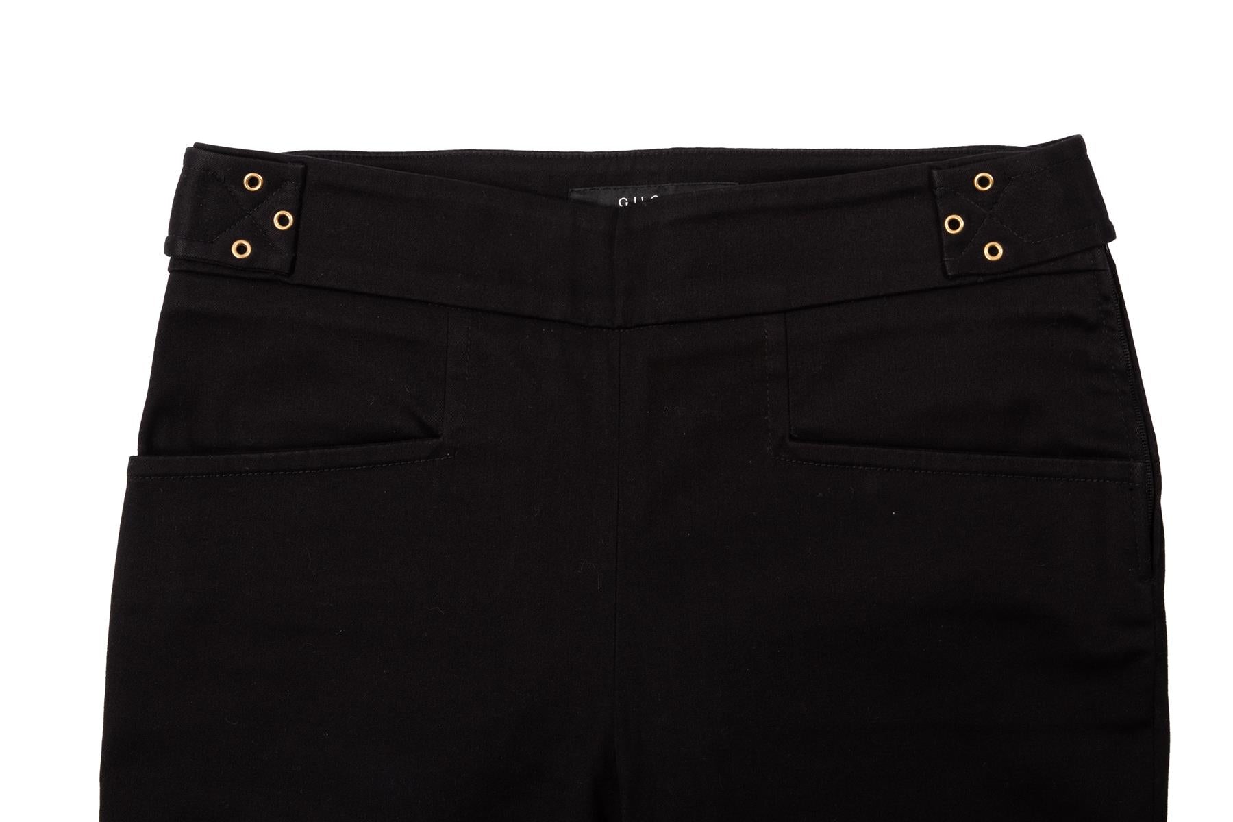 GUCCI BLACK VINTAGE WOOL STRAIGHT LEG PANTS IT 38 UK 6