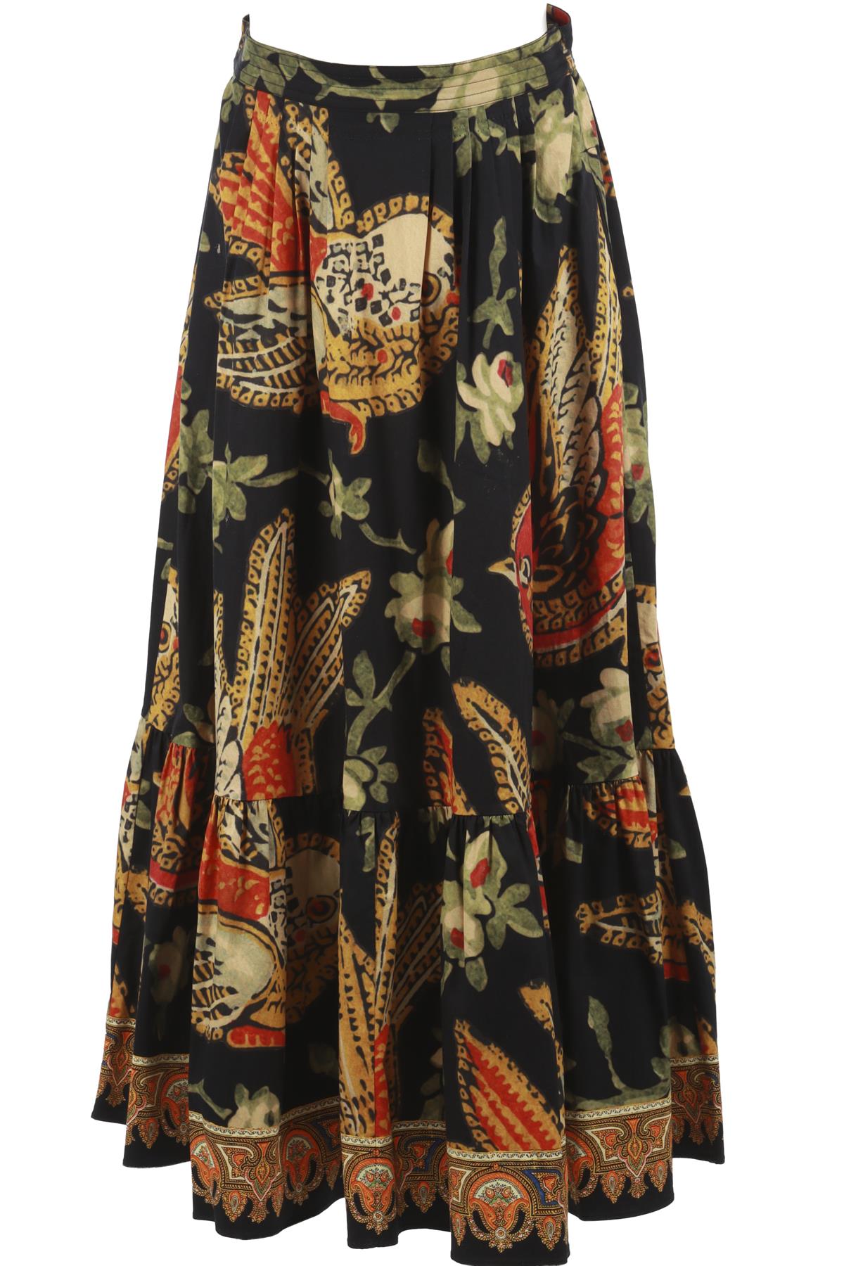 ETRO MULTI COTTON MAXI SKIRT IT 40 UK 8