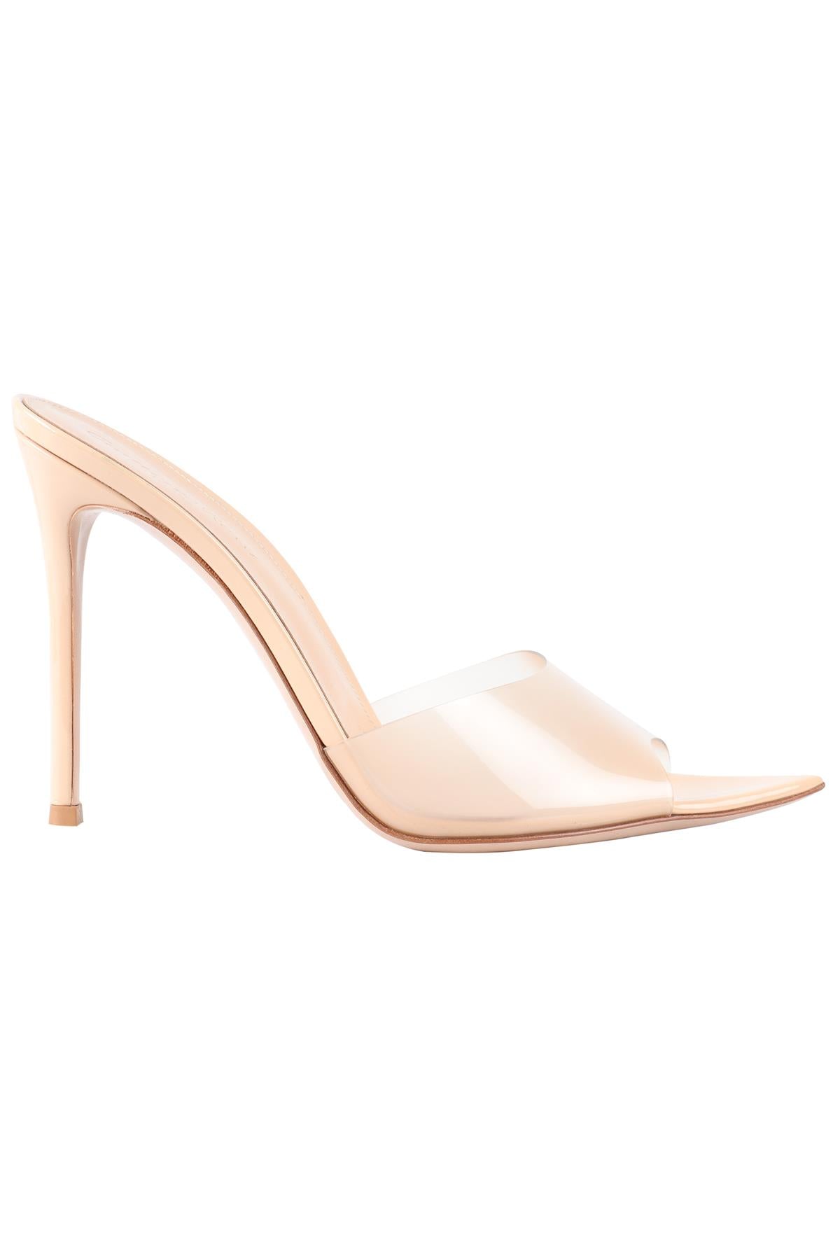 GIANVITO ROSSI NUDE PVC AND PATENT LEATHER MULES EU 40 UK 7 US 10