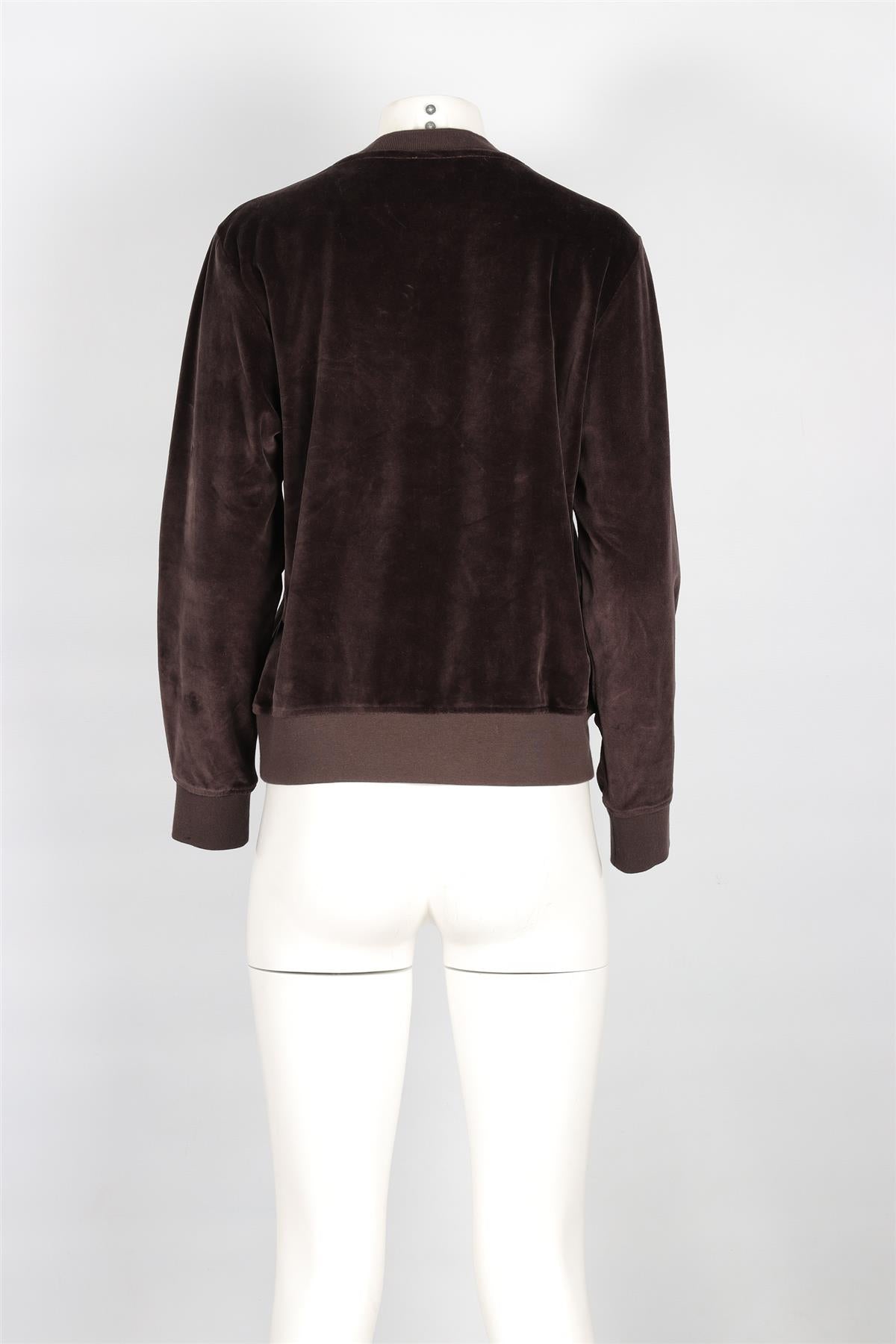 SPORTY & RICH BROWN VELVET SWEATSHIRT SMALL