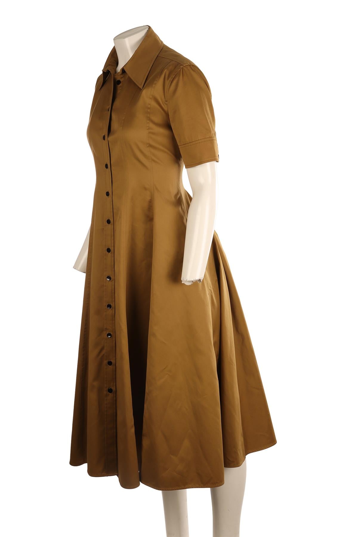 PROENZA SCHOULER TAN COTTON MAXI DRESS UK 8