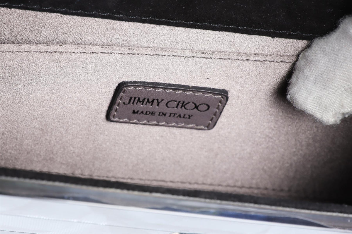 JIMMY CHOO BLUE SWEETIE ACRYLIC CLUTCH