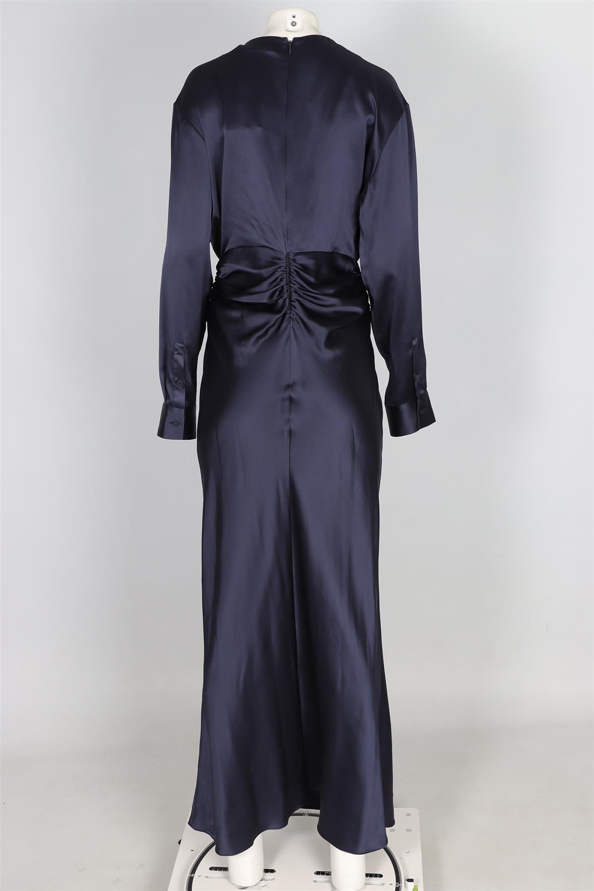 CHRISTOPHER ESBER NAVY SILK MAXI DRESS LARGE