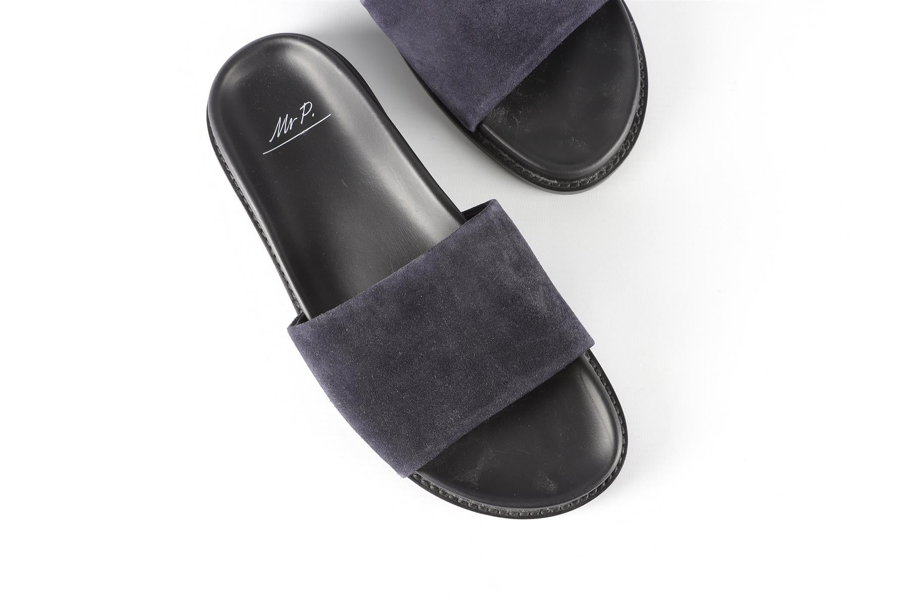 MR P. NAVY MEN'S SUEDE SLIDES EU 41.5 UK 7.5 US 8.5