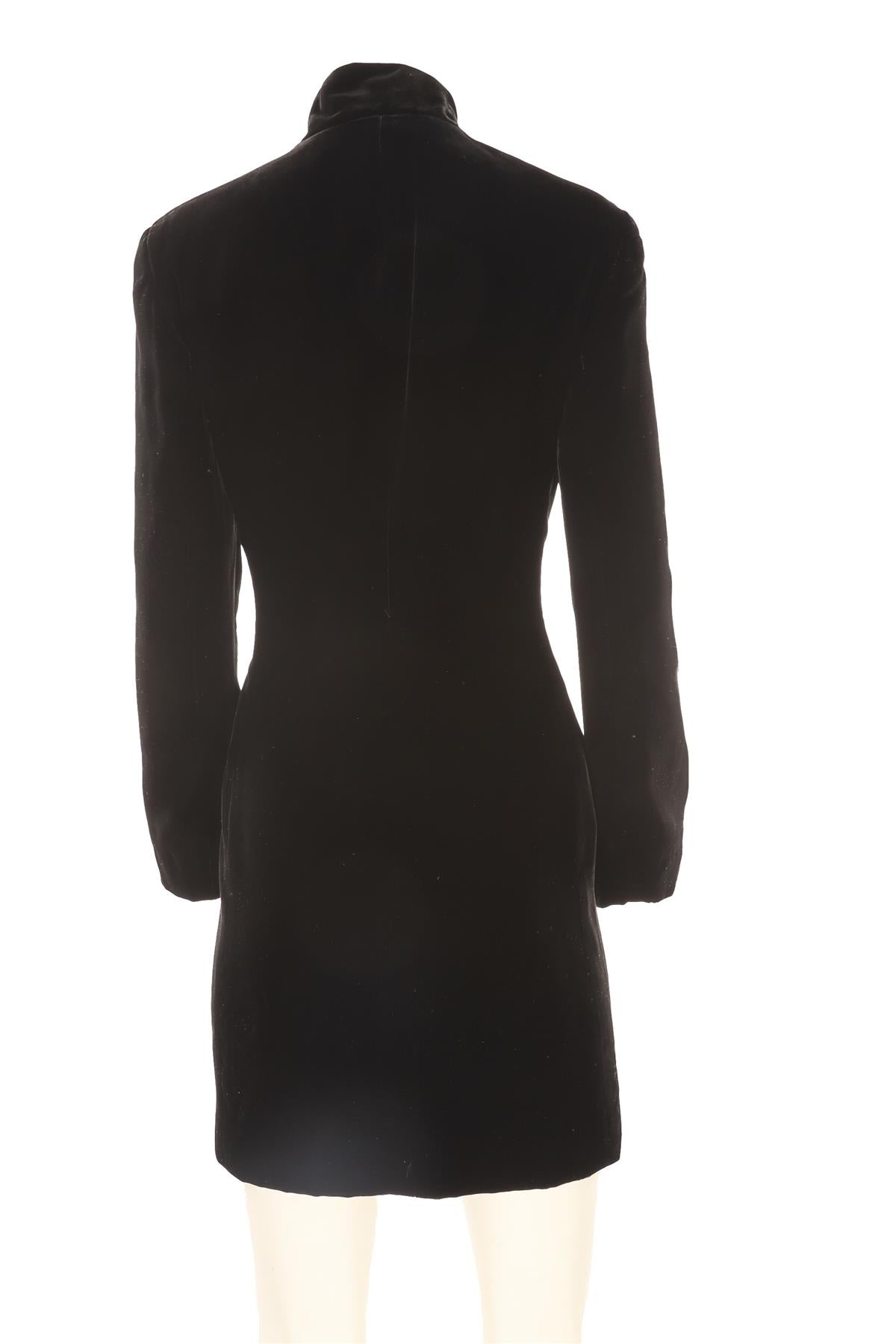 GIORGIO ARMANI BLACK VINTAGE VELVET COAT IT 42 UK 10