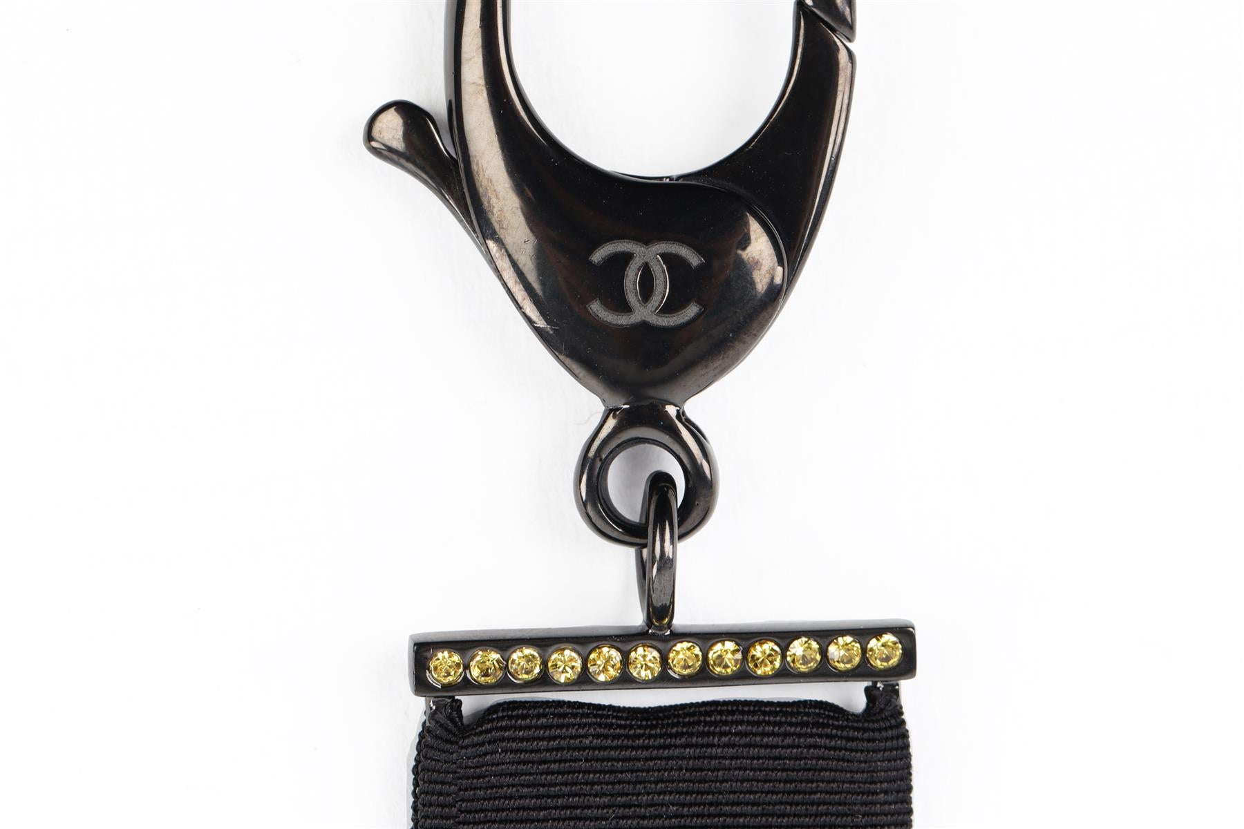 CHANEL YELLOW 2017 CC STRASS NECKLACE