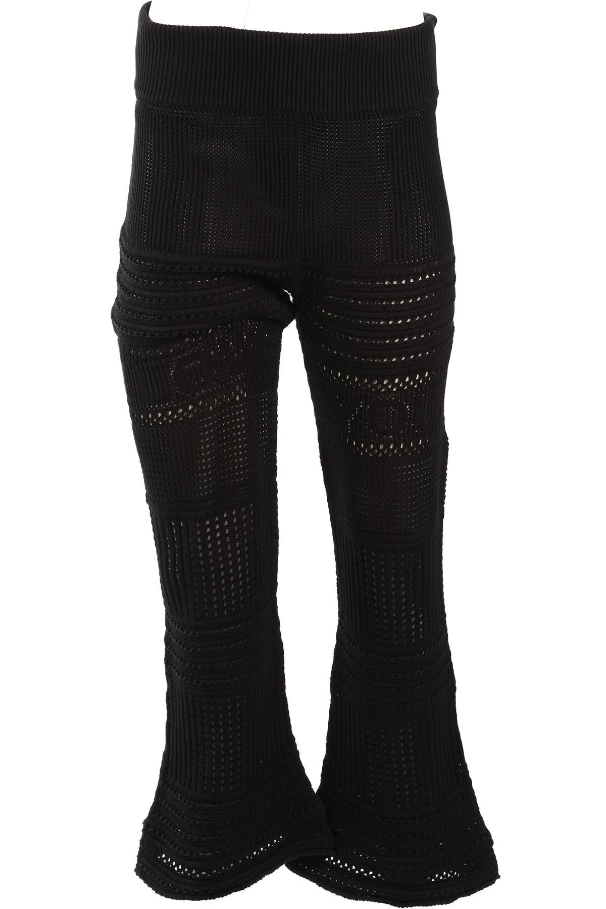 STELLA MCCARTNEY BLACK CROCHET FLARED PANTS SMALL