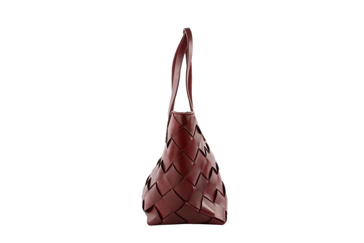 DRAGON DIFFUSION + THE MUSE BURGUNDY LEATHER SHOULDER BAG