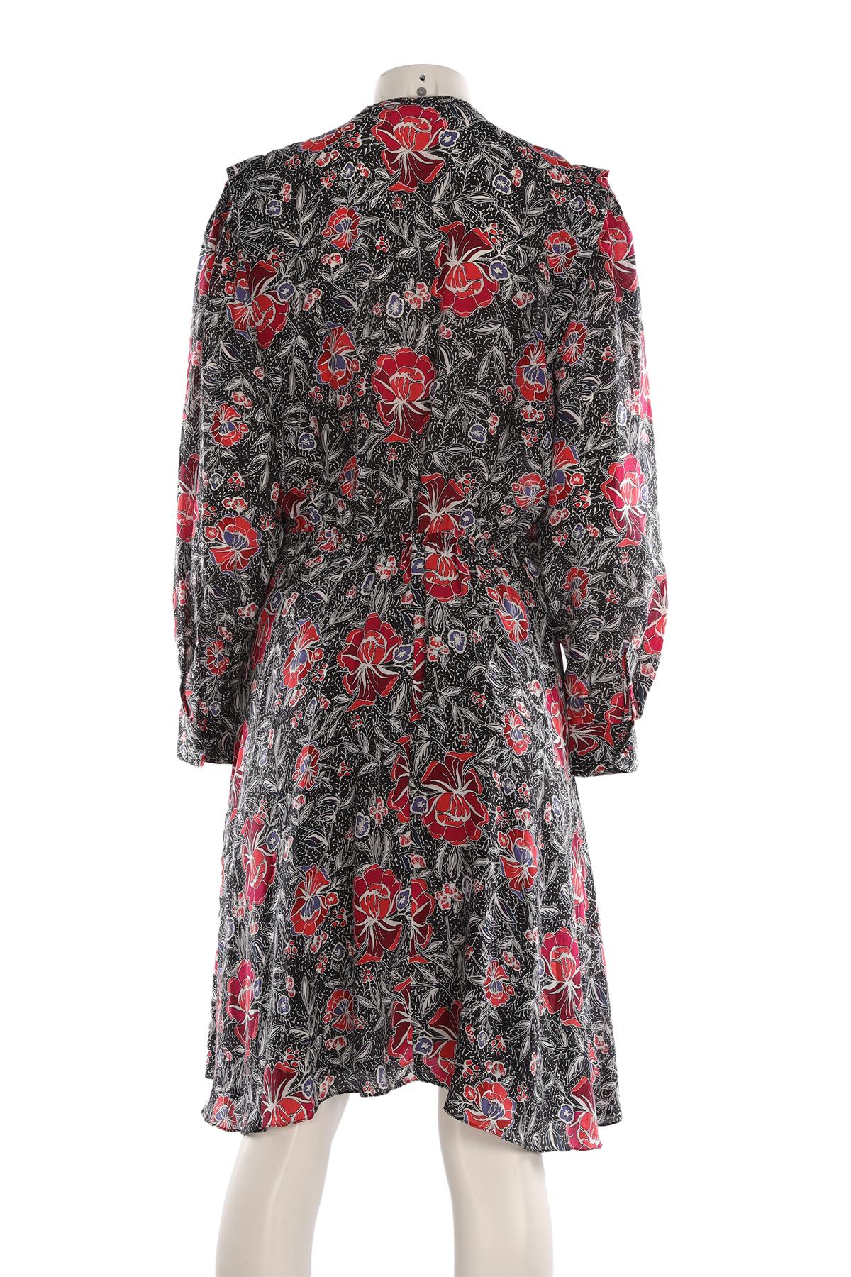 ISABEL MARANT ETOILÉ BLACK SILK MIDI DRESS FR 40 UK 12