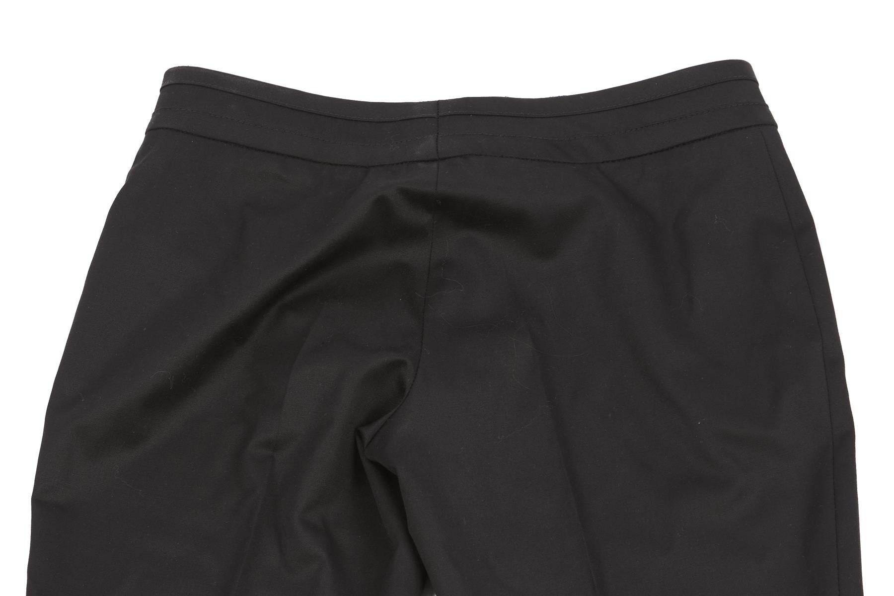 GUCCI BLACK VINTAGE WOOL STRAIGHT LEG PANTS IT 38 UK 6