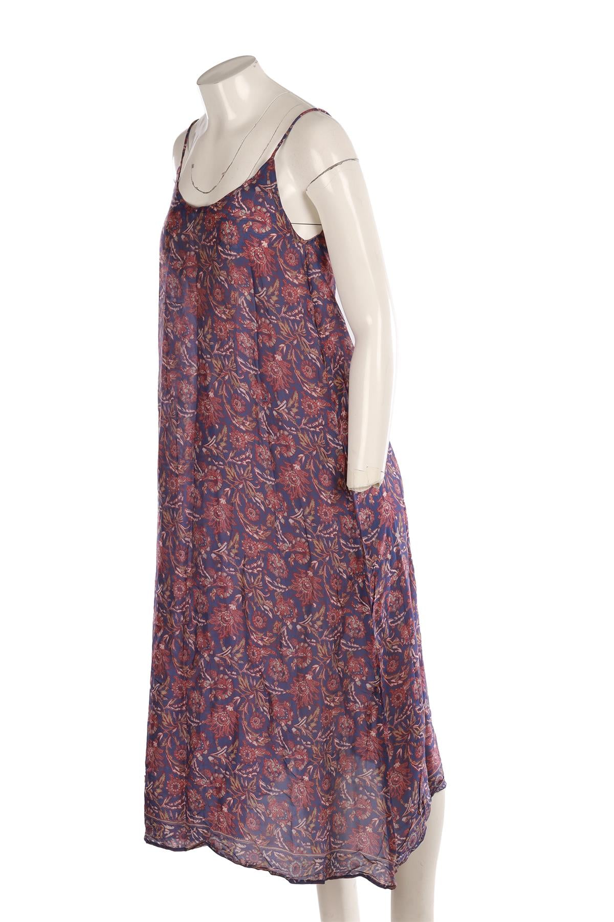 NATALIE MARTIN PURPLE SILK MIDI DRESS XSMALL