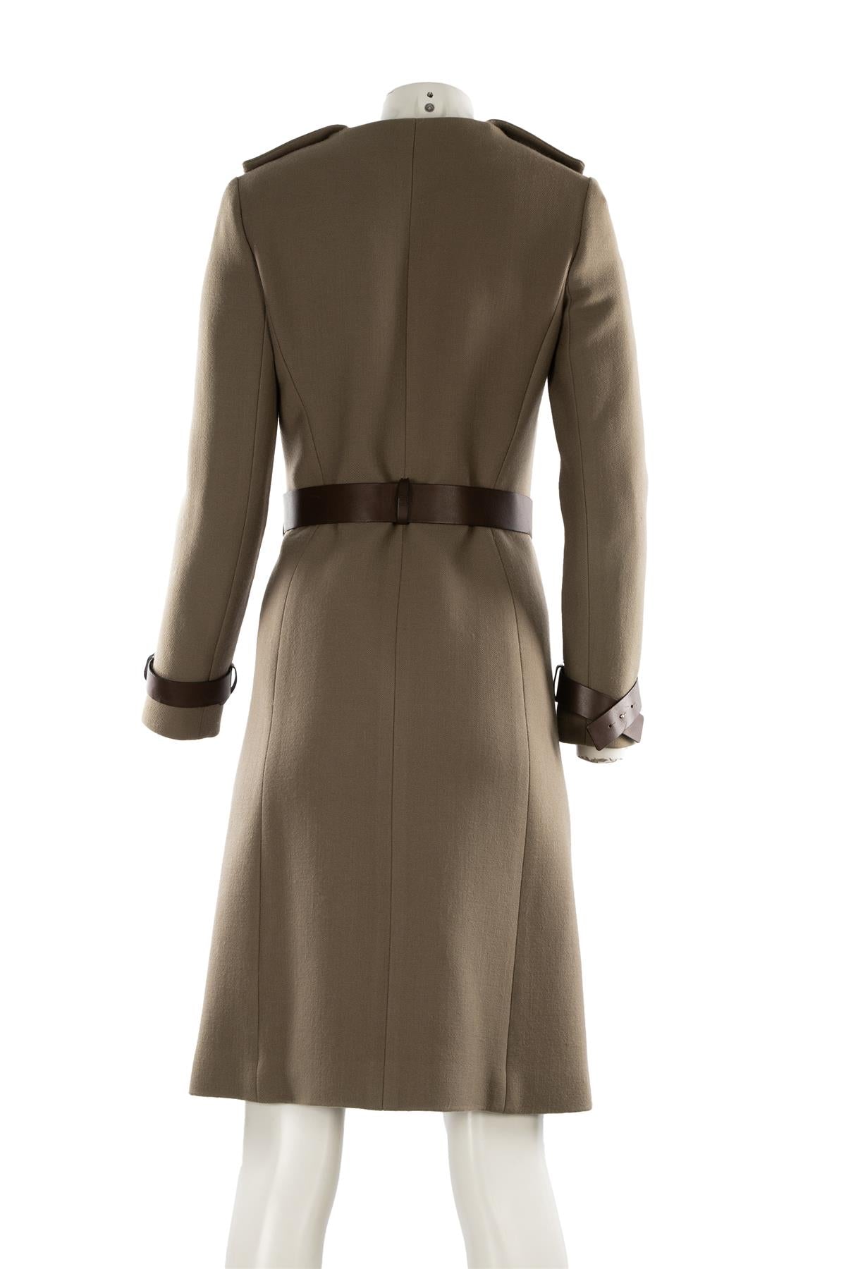 CHLOÉ GREEN WOOL COAT FR 36