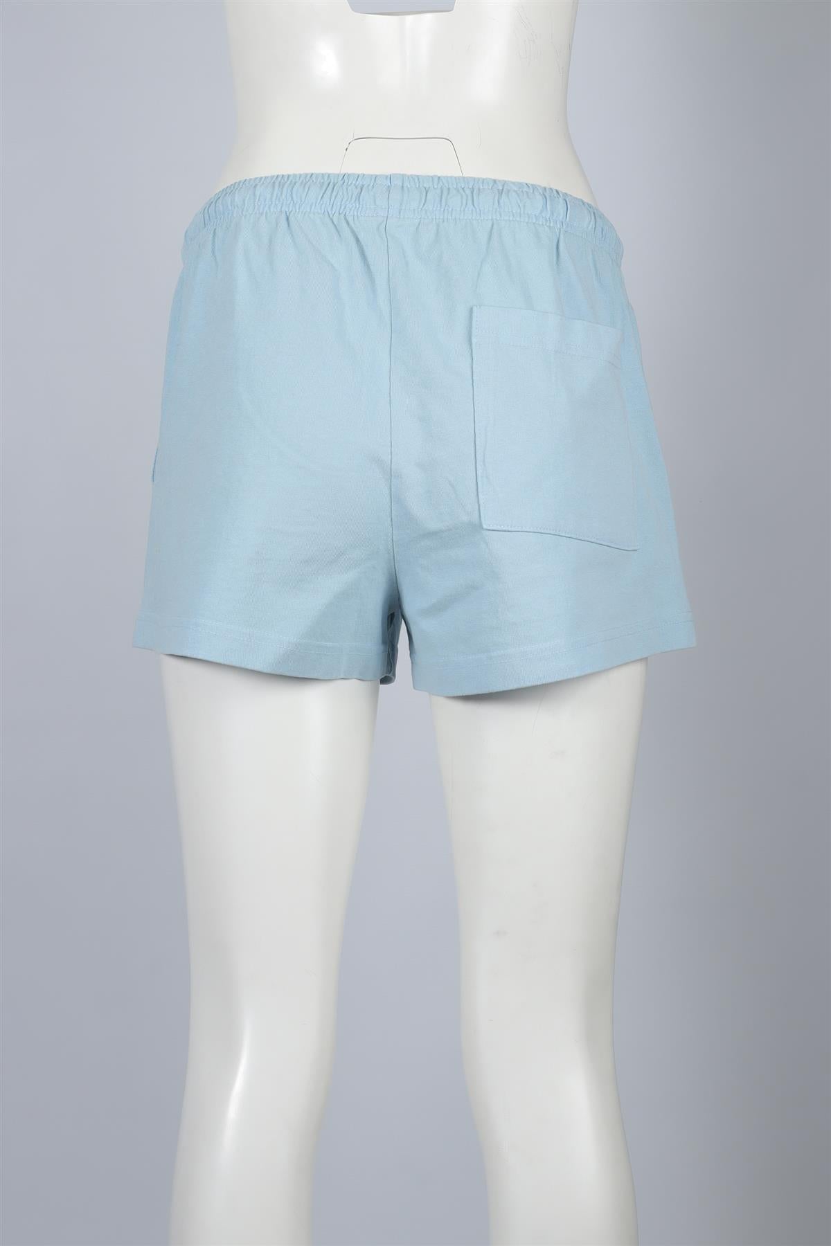 SPORTY & RICH BLUE COTTON SHORTS XSMALL