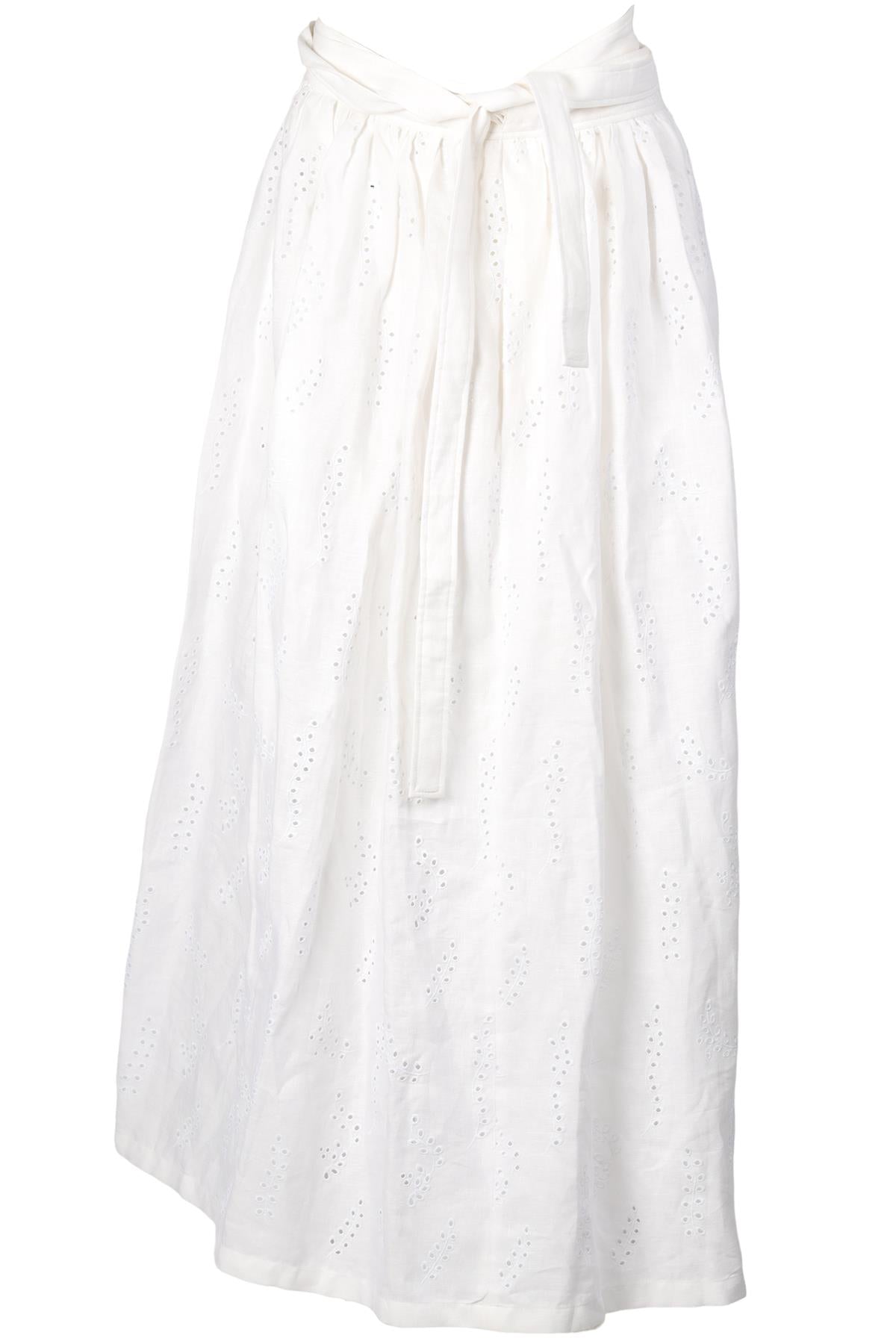 CHLOÉ + ERES WHITE LINEN MAXI SKIRT FR 42 UK 14