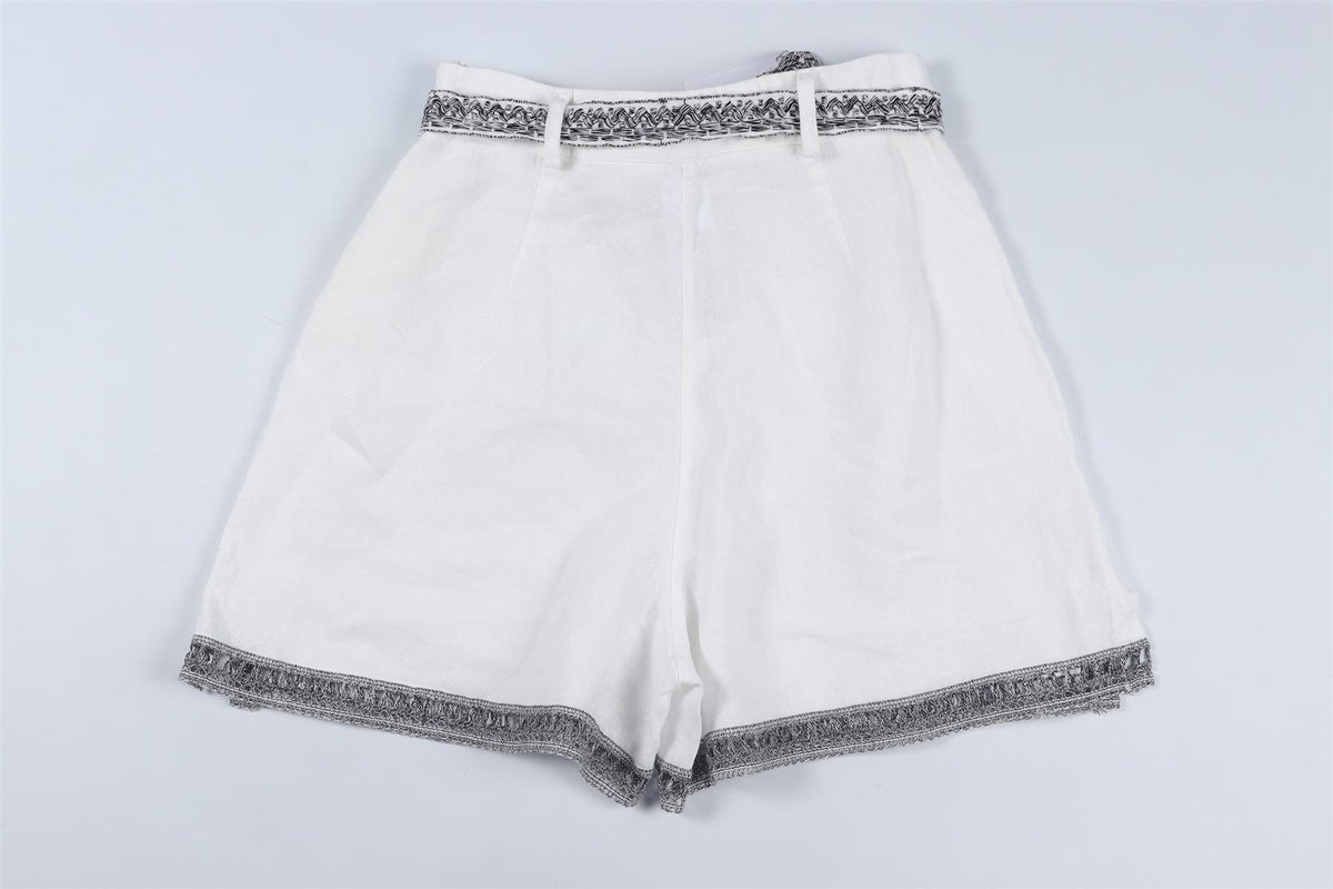 ERMANNO SCERVINO WHITE LINEN SHORTS IT 40 UK 8