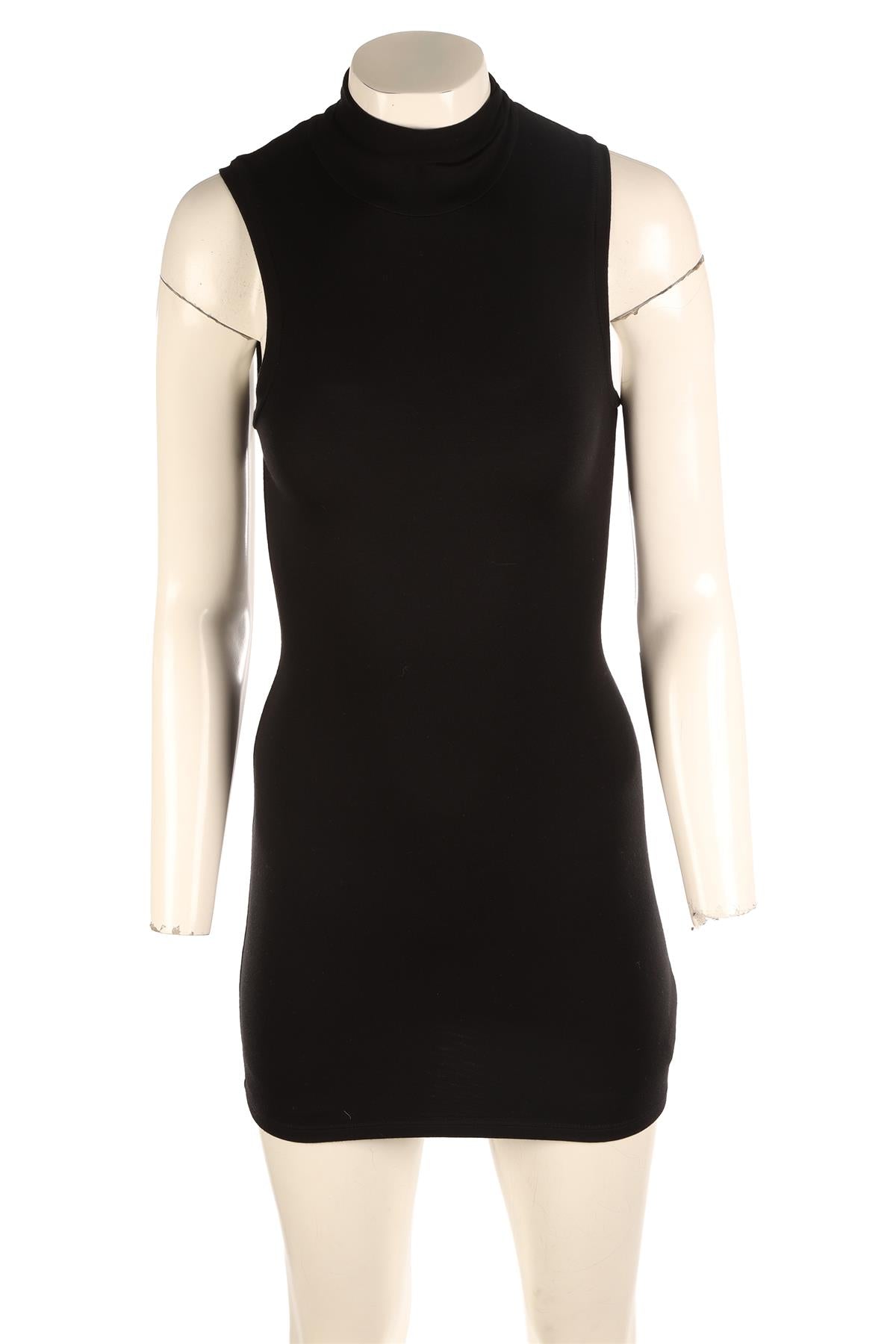 ETERNE BLACK JERSEY MINI DRESS SMALL