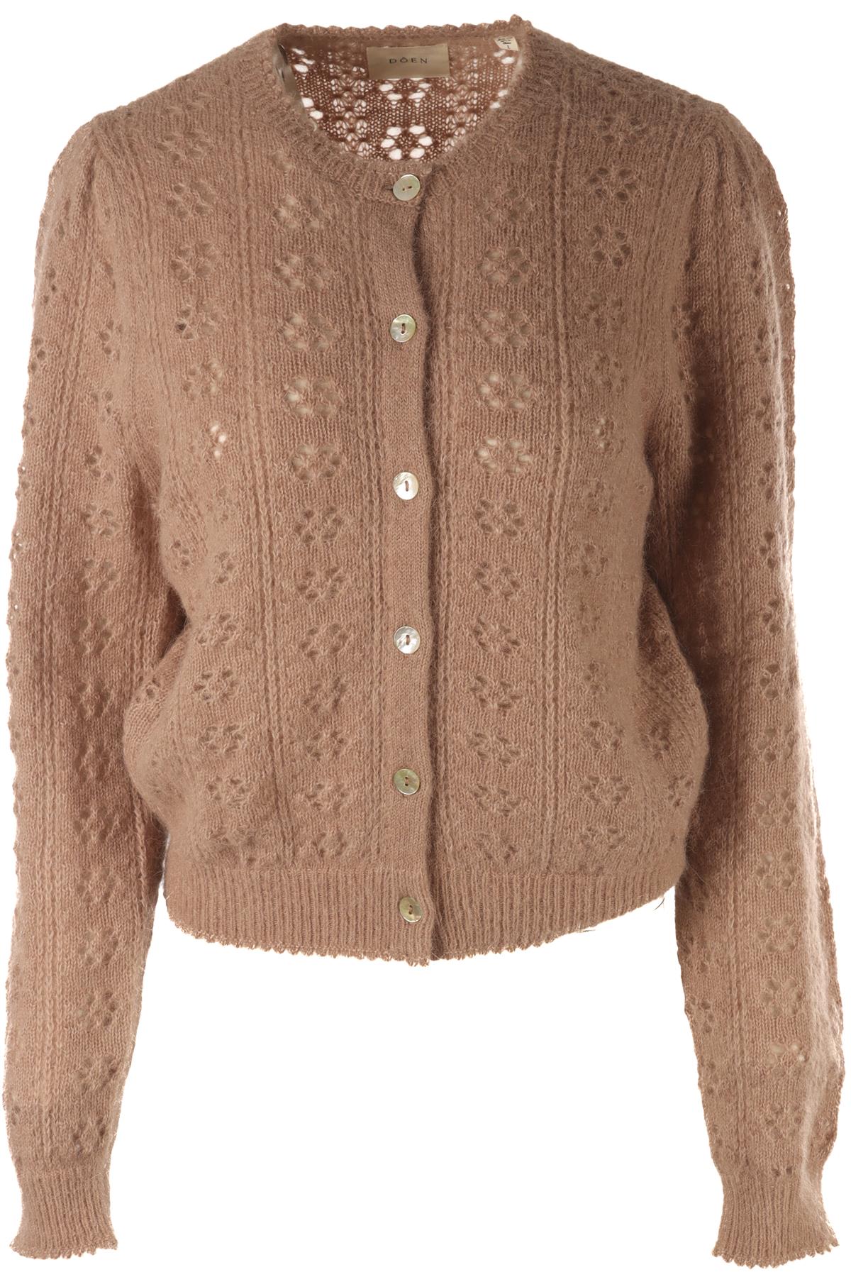 DOEN PINK WOOL CARDIGAN SIZE LARGE