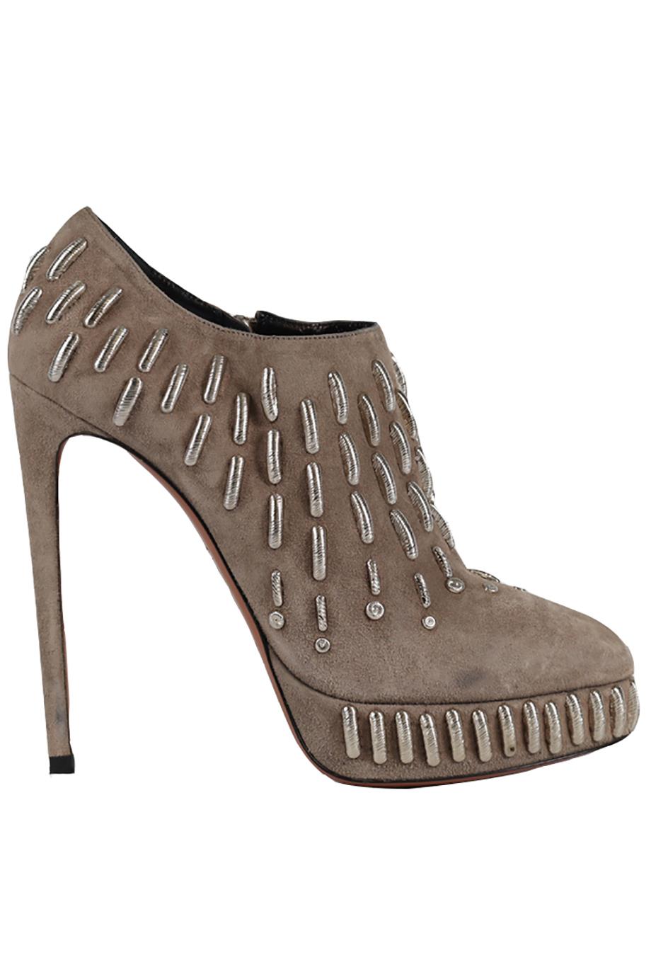 AZZEDINE ALAÏA SUEDE PLATFORM ANKLE BOOTS EU 38.5 UK 5.5 US 8.5