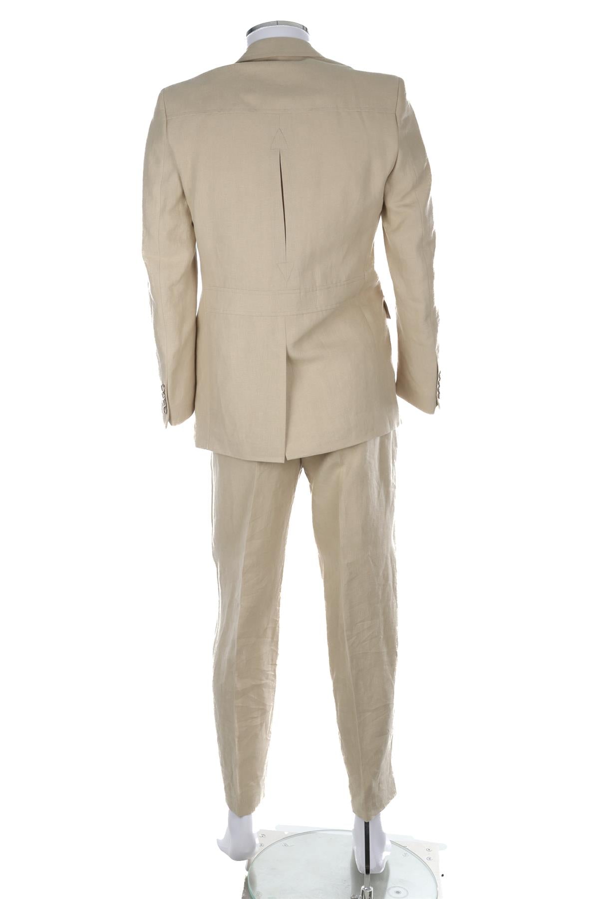THOMAS FARTHING BEIGE MENS LINEN SUIT UK/US 36 FR 36 IT 46