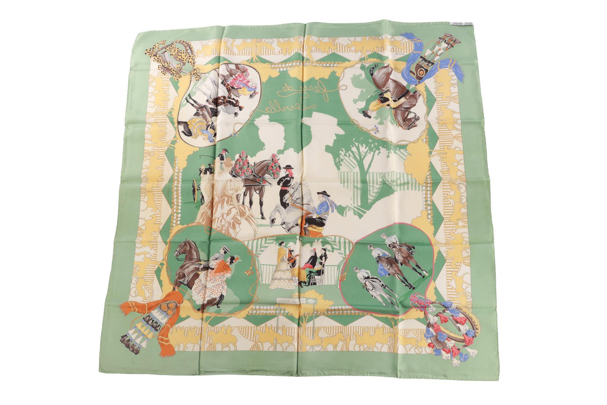 GREEN FERIA DE SEVILLA SILK SCARF