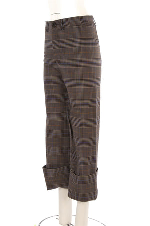 SEA GREY WOOL WIDE LEG PANTS US 4 UK 8