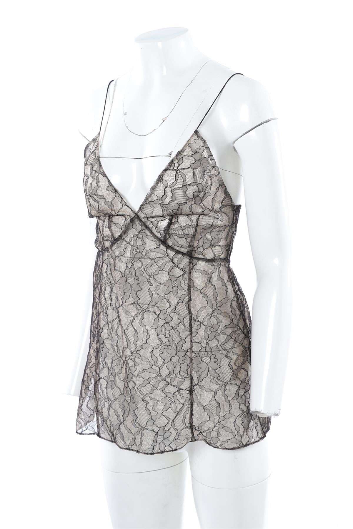 KHAITE BLACK LACE TOP US 4 UK 8