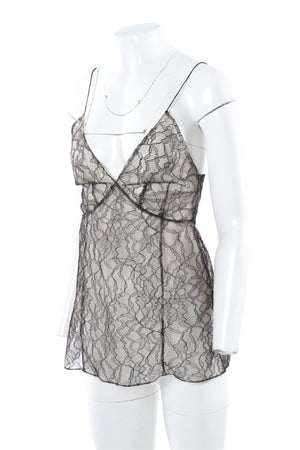 KHAITE BLACK LACE TOP US 4 UK 8