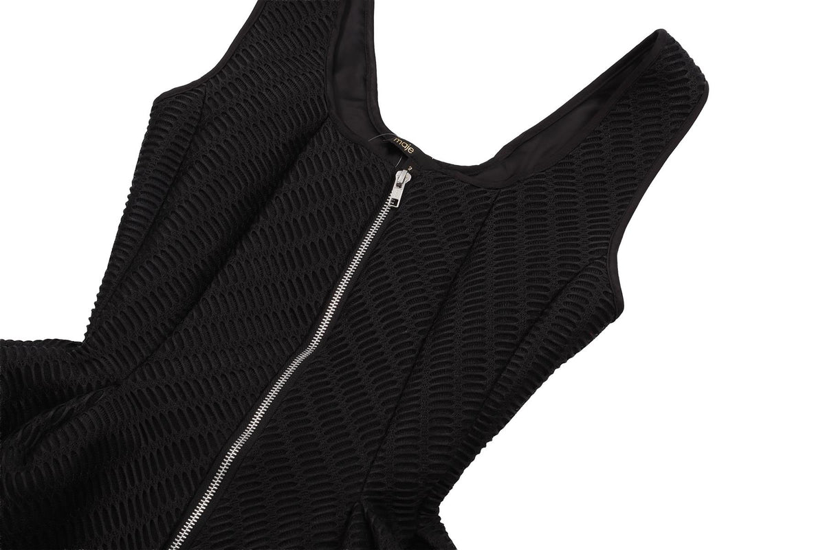 MAJE BLACK MESH MINI DRESS 2 UK 10