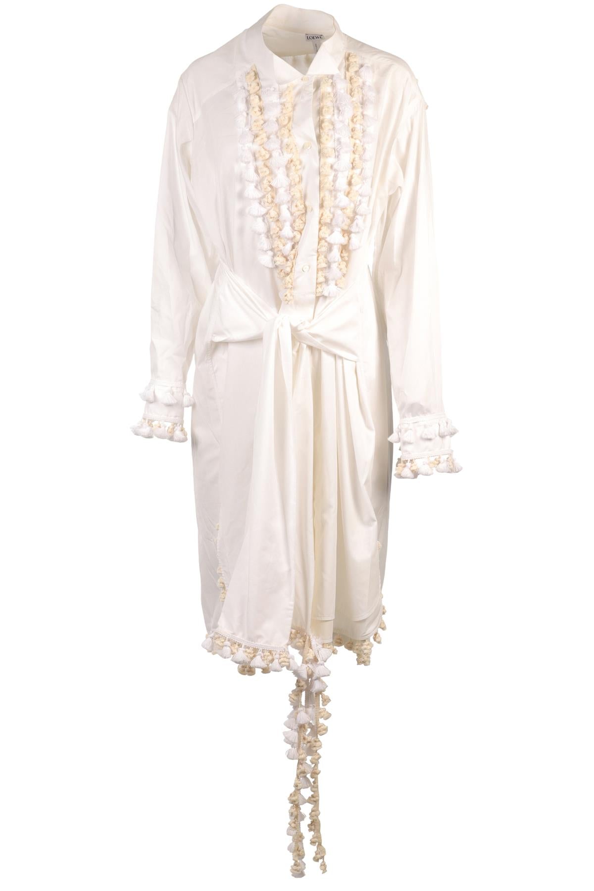 LOEWE WHITE COTTON MAXI DRESS FR 38 UK 10