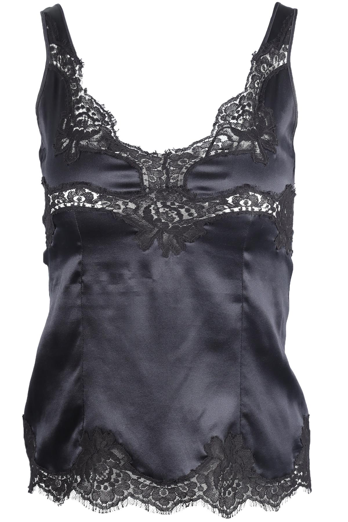 DOLCE & GABBANA BLACK SILK TOP IT 38 UK 6