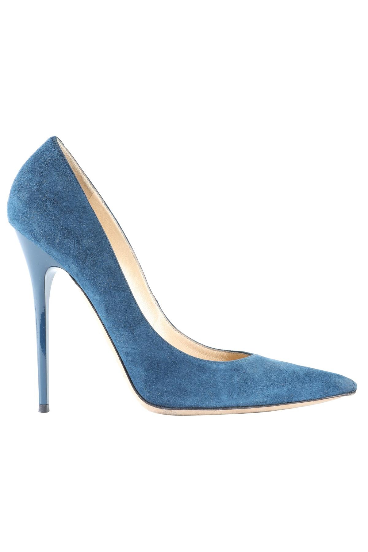 JIMMY CHOO BLUE SUEDE PUMPS EU 40 UK 7 US 10