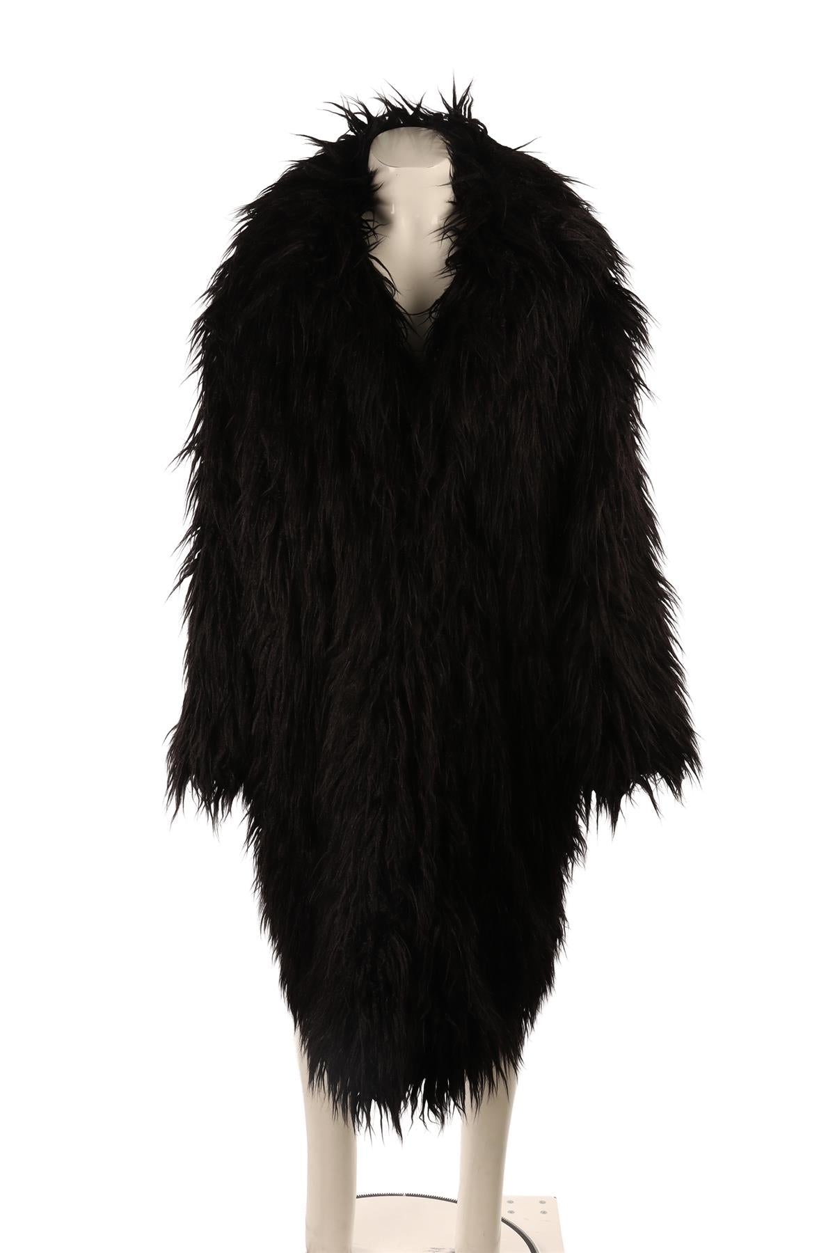 MIKUTA BLACK FAUX FUR COAT MEDIUM