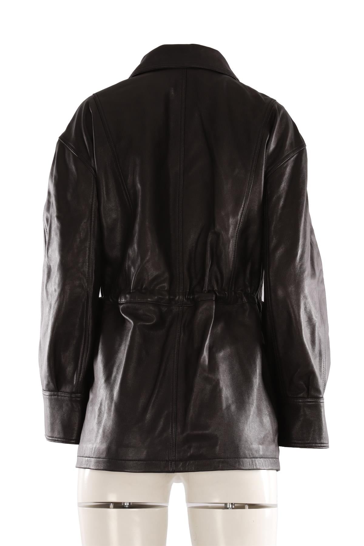 ARMA BLACK LEATHER JACKET FR 38 UK 10
