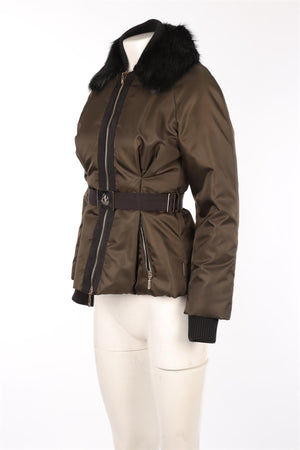 MONCLER GRENOBLE GREEN SHELL DOWN JACKET UK 8