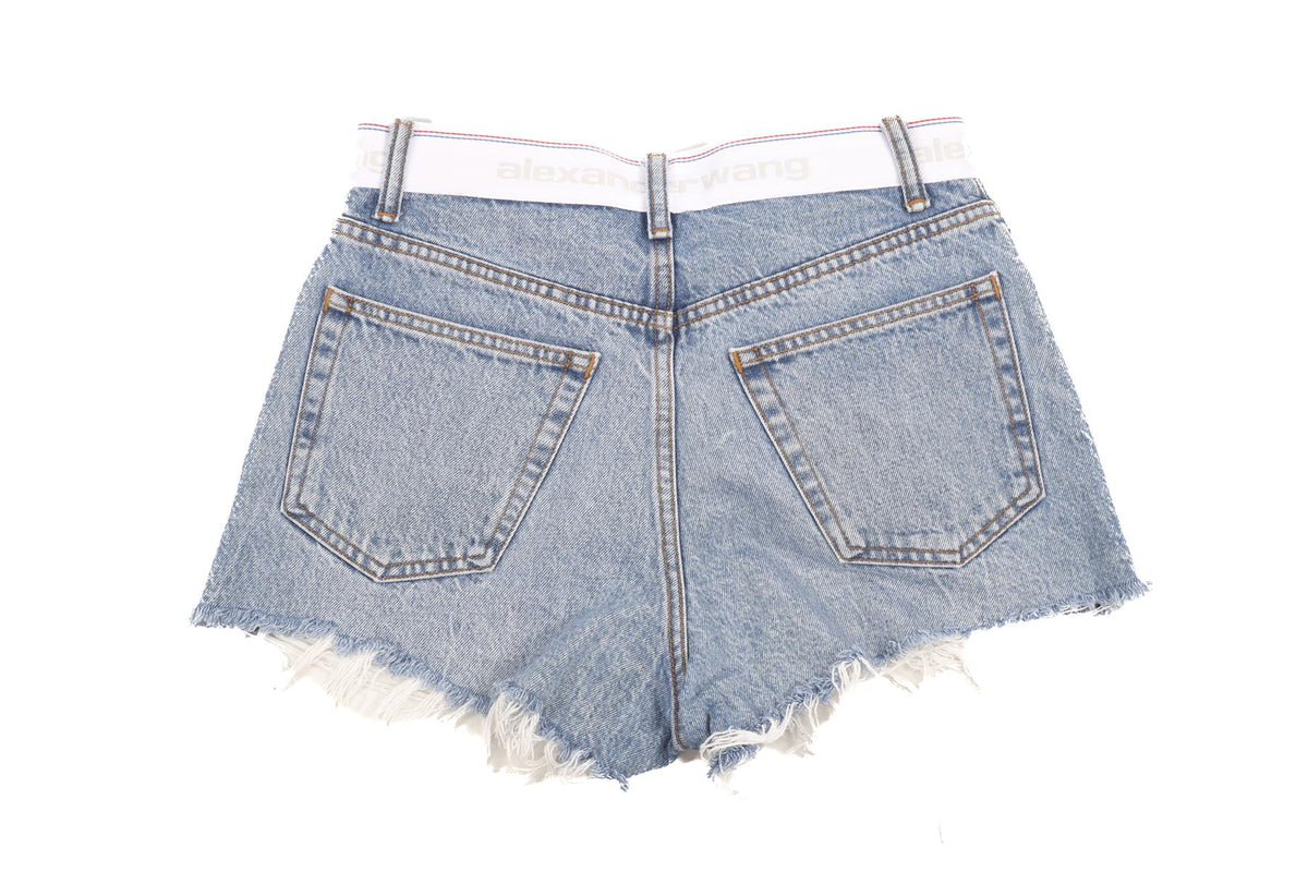 ALEXANDER WANG BLUE HIGH RISE DENIM SHORTS W26 UK 8