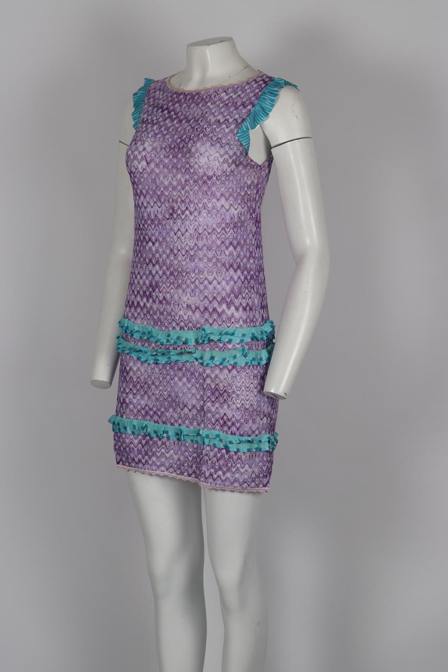 MISSONI MARE CROCHET KNIT MINI DRESS IT 40 UK 8