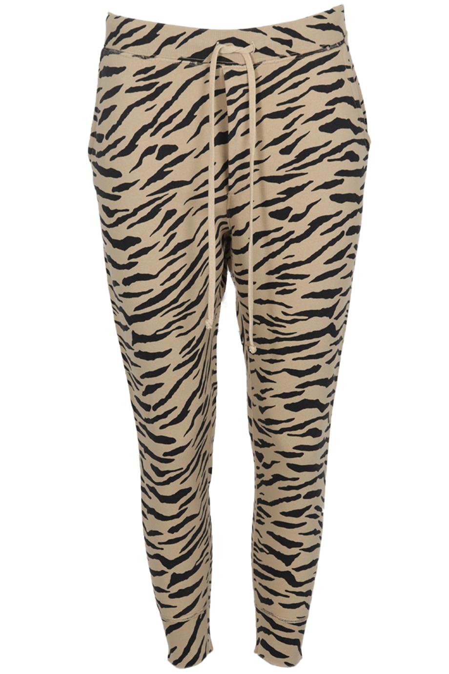 NILI LOTAN PRINTED COTTON JERSEY TRACK PANTS SMALL
