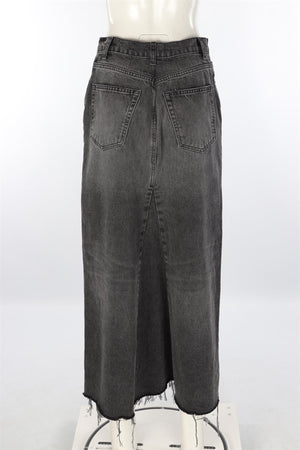 REFORMATION GREY DENIM MAXI SKIRT W29 UK 10-12