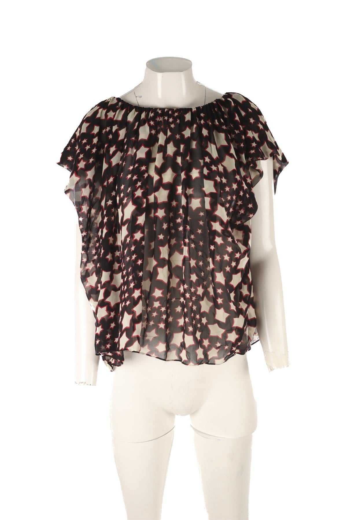 SAINT LAURENT BLACK SILK TOP FR 38 UK 10