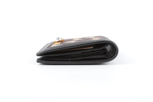 MIU MIU BLACK MADRAS JACQUARD WALLET