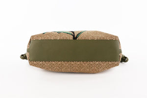 LOEWE GREEN FLAMENCO ANAGRAM FABRIC CLUTCH