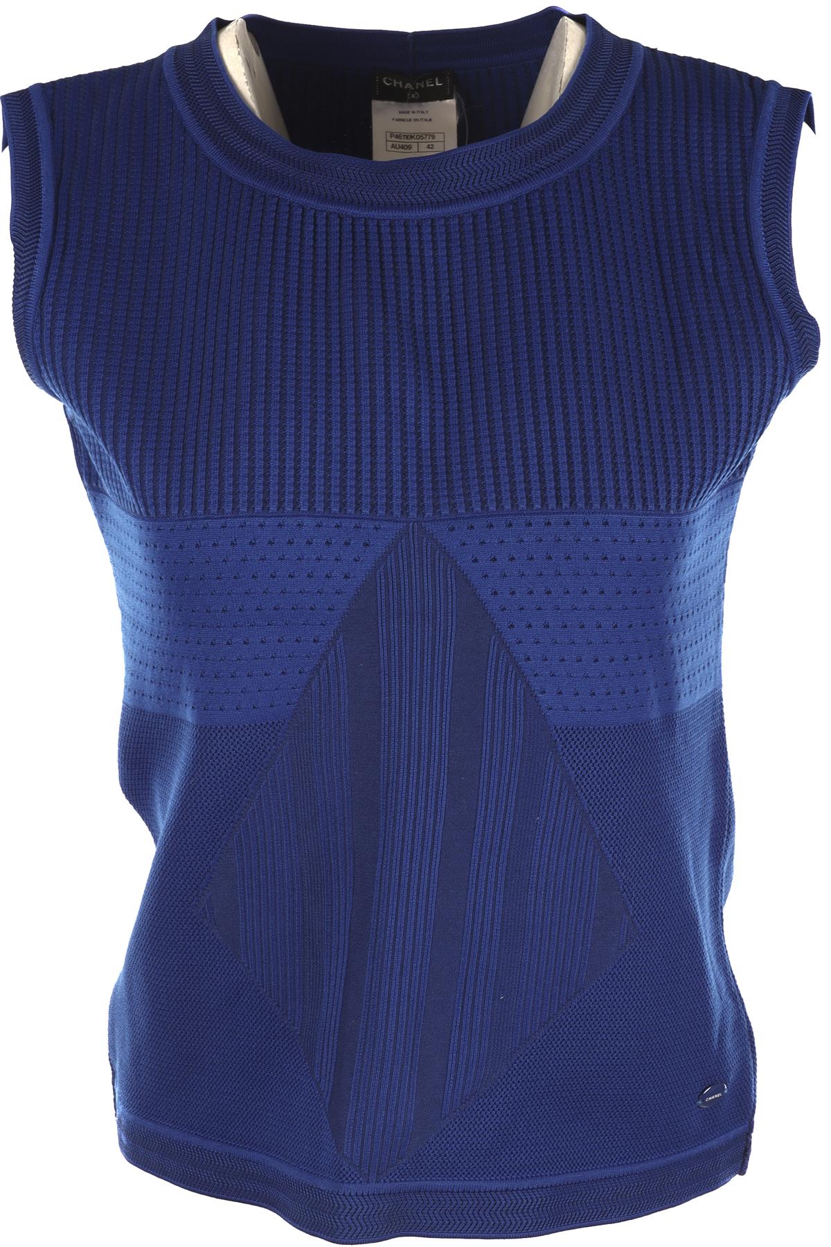 CHANEL BLUE 2013 COTTON TOP FR 42 UK 14