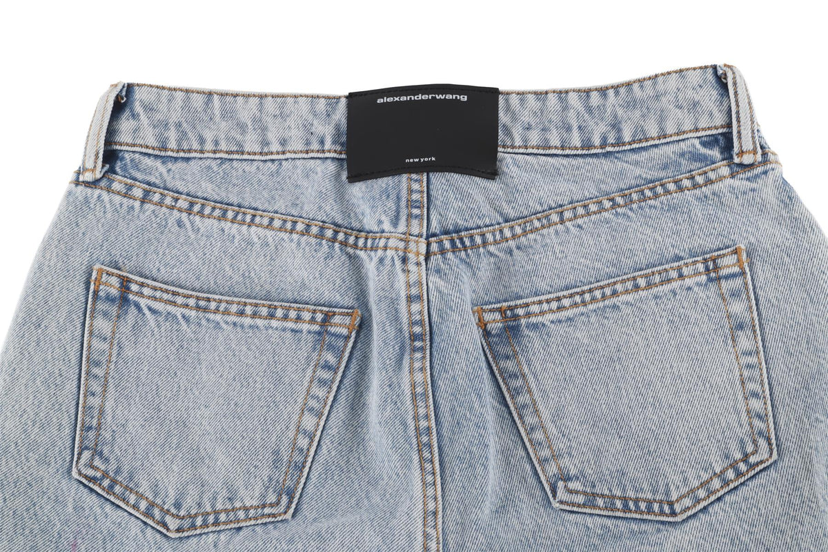 ALEXANDER WANG BLUE DENIM SHORTS W25