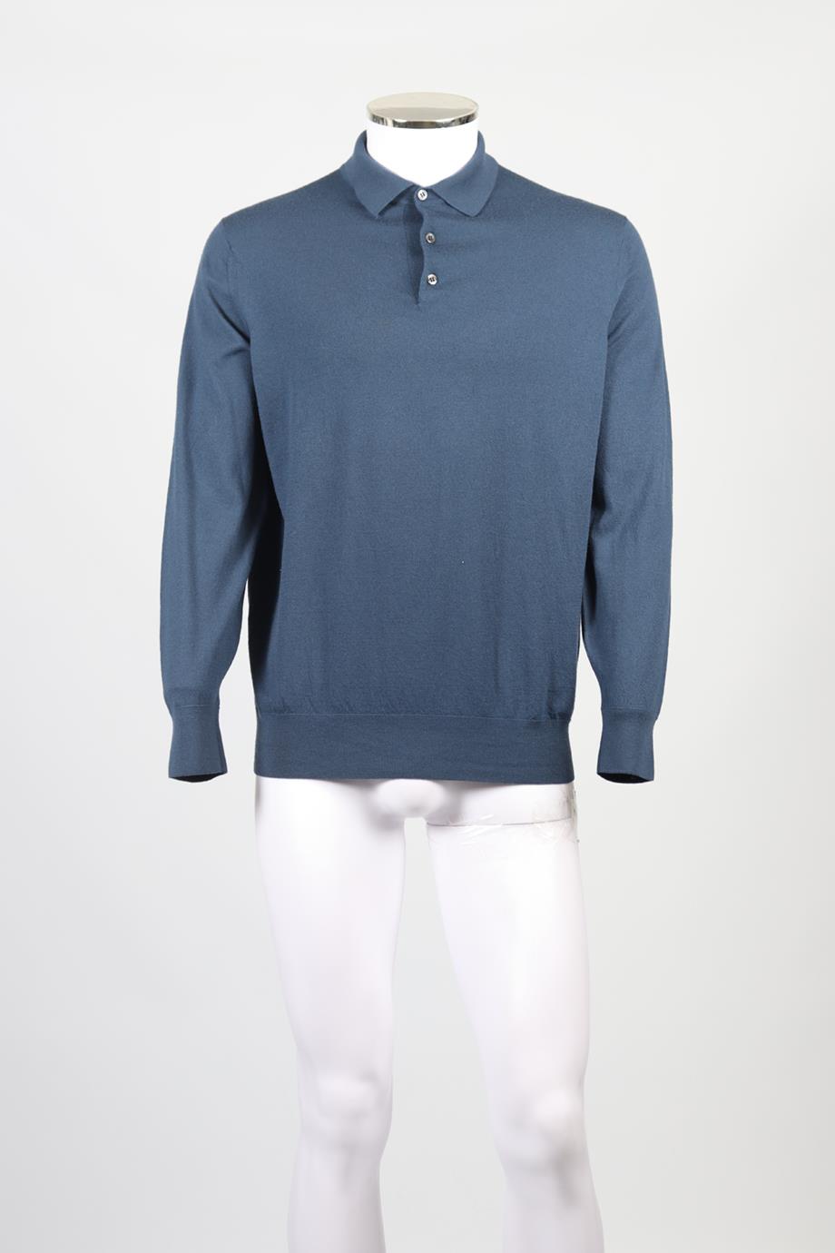 LORO PIANA MENS WOOL POLO SHIRT IT 56 FR 56 UK/US 46