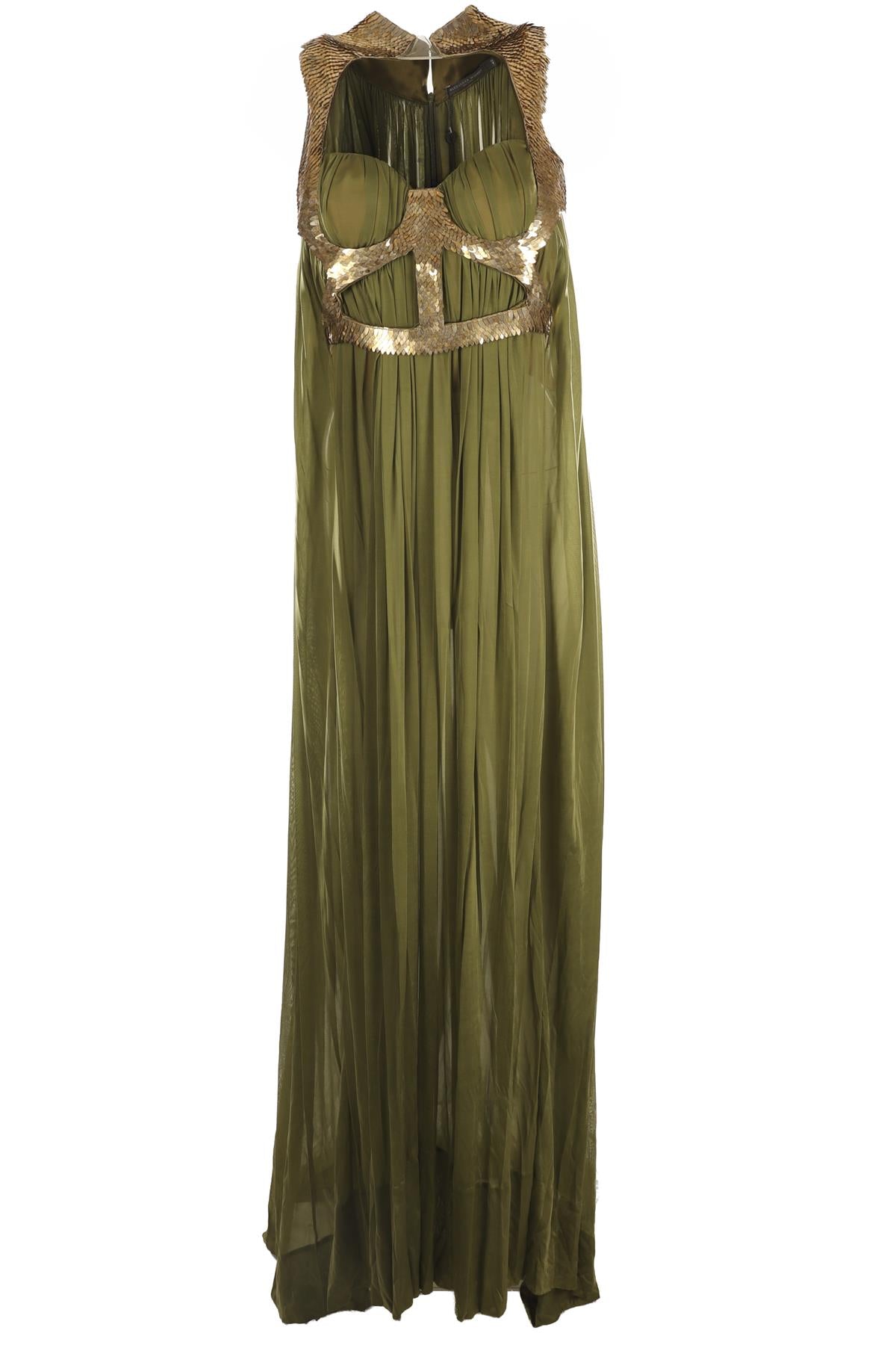 ALEXANDER MCQUEEN GREEN 2007 JERSEY GOWN IT 40 UK 8