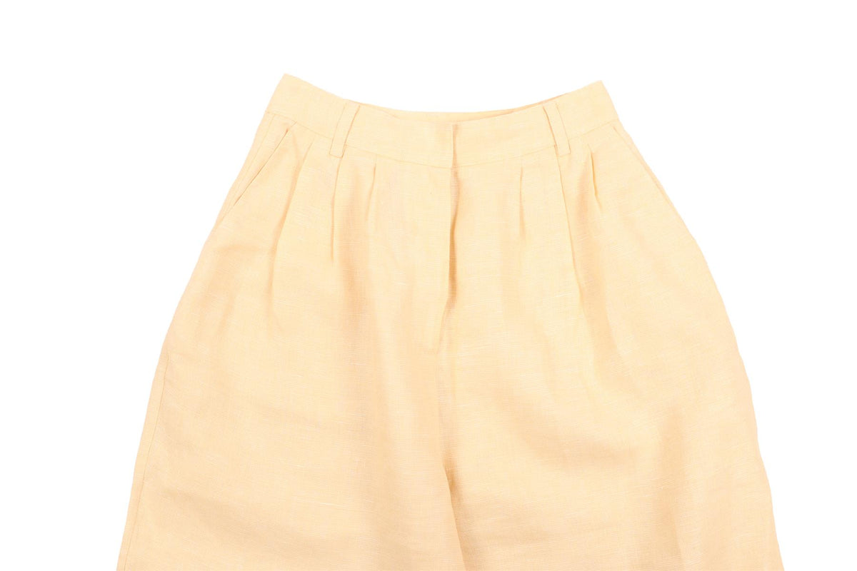 POSSE YELLOW LINEN BARREL LEG PANTS XSMALL