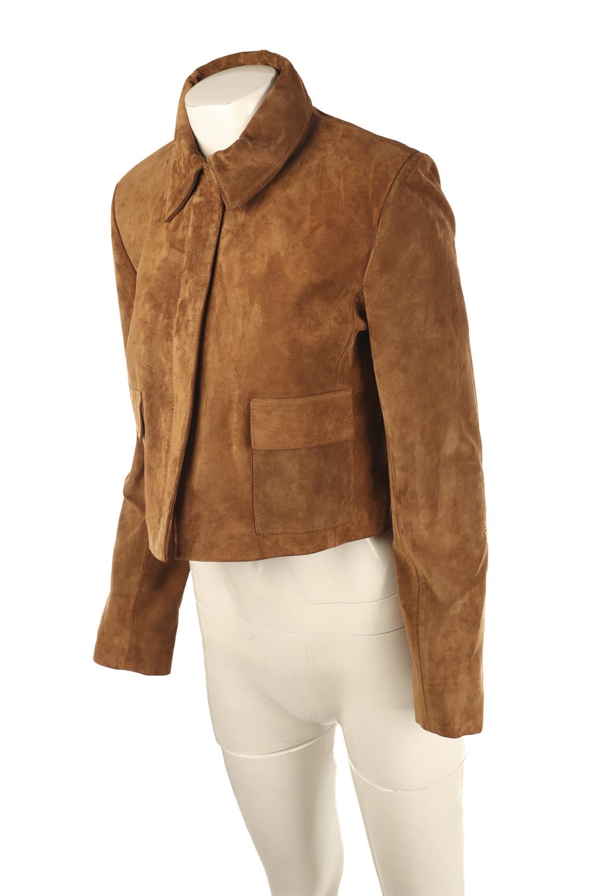 NOUR HAMMOUR BROWN SUEDE JACKET FR 36 UK 8
